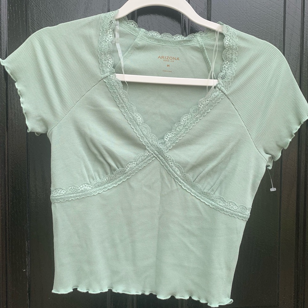 Arizona Green Lace Trim Top